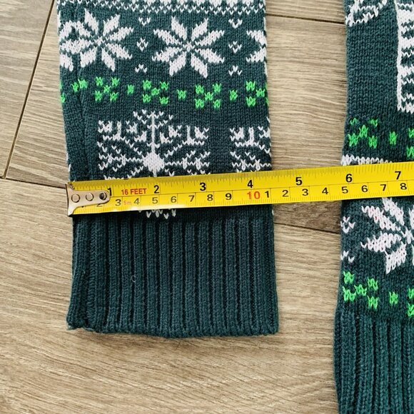 Christmas Ugly Sweater Mens L Knit Elf I Know Him Green & Red Pull-Over - Picture 3 of 15